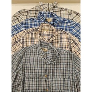Duluth Trading‎ Co Mens Plaid Short Sleeve Button Down Shirt M Polyester/Nylon 4